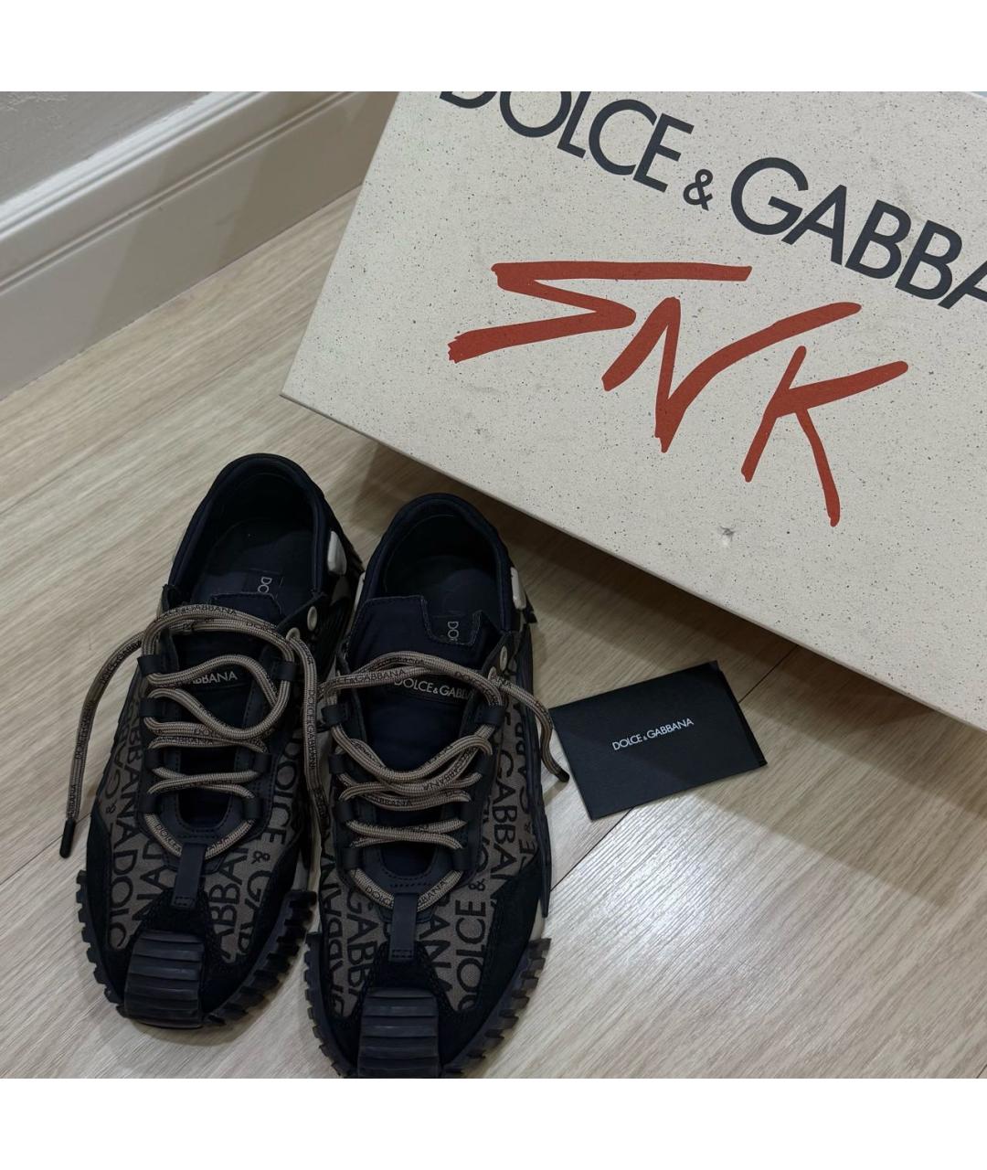 DOLCE&GABBANA Черные текстильные кроссовки, фото 5