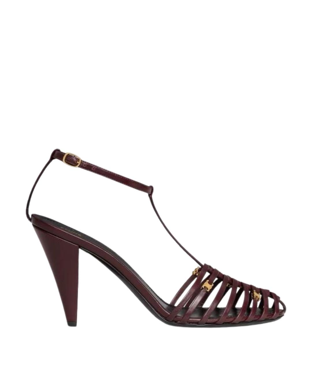 CELINE Бордовые кожаные туфли, фото 1