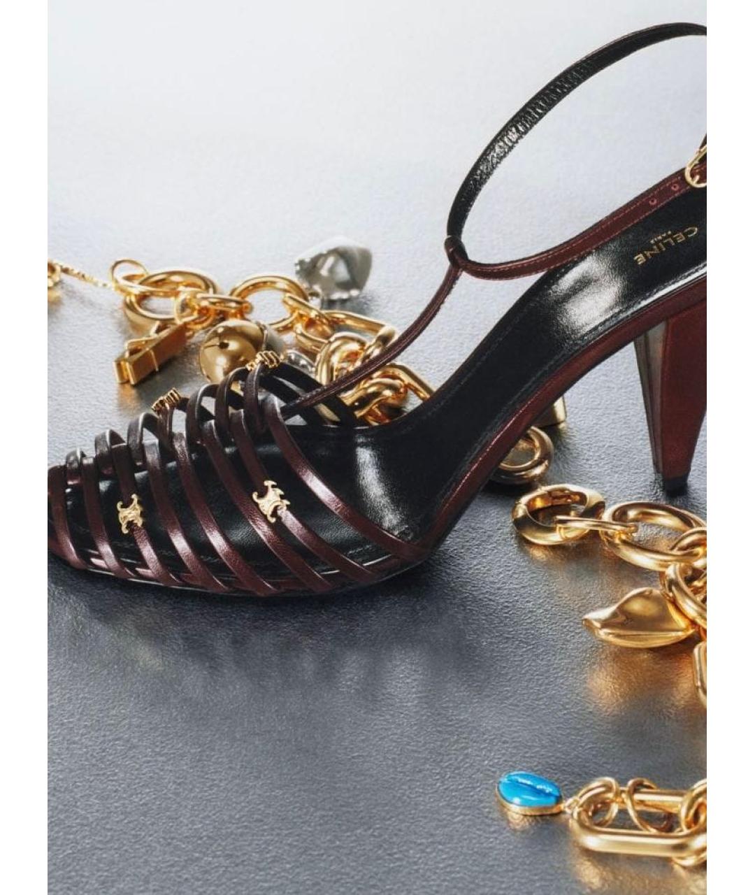 CELINE Бордовые кожаные туфли, фото 5