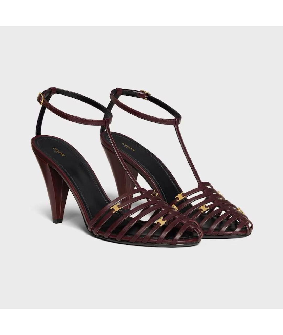 CELINE Бордовые кожаные туфли, фото 2