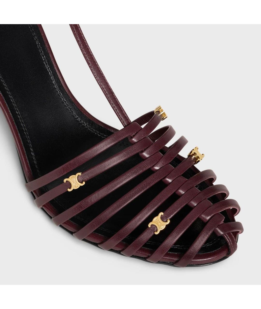 CELINE Бордовые кожаные туфли, фото 4