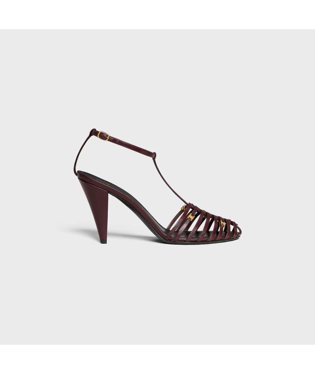 CELINE Бордовые кожаные туфли, фото 6