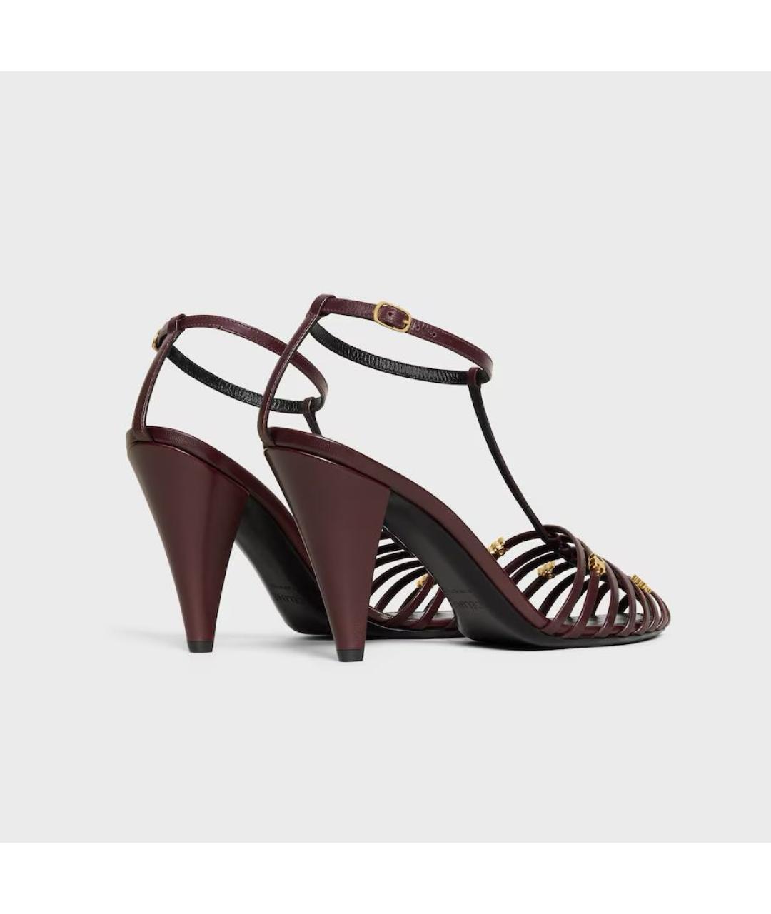 CELINE Бордовые кожаные туфли, фото 3