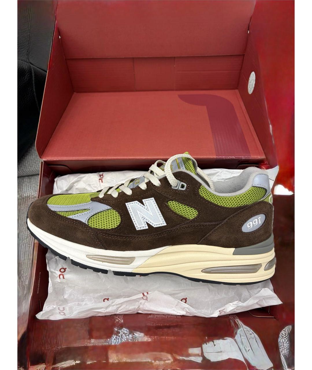 NEW BALANCE Коричневые замшевые низкие кроссовки / кеды, фото 5