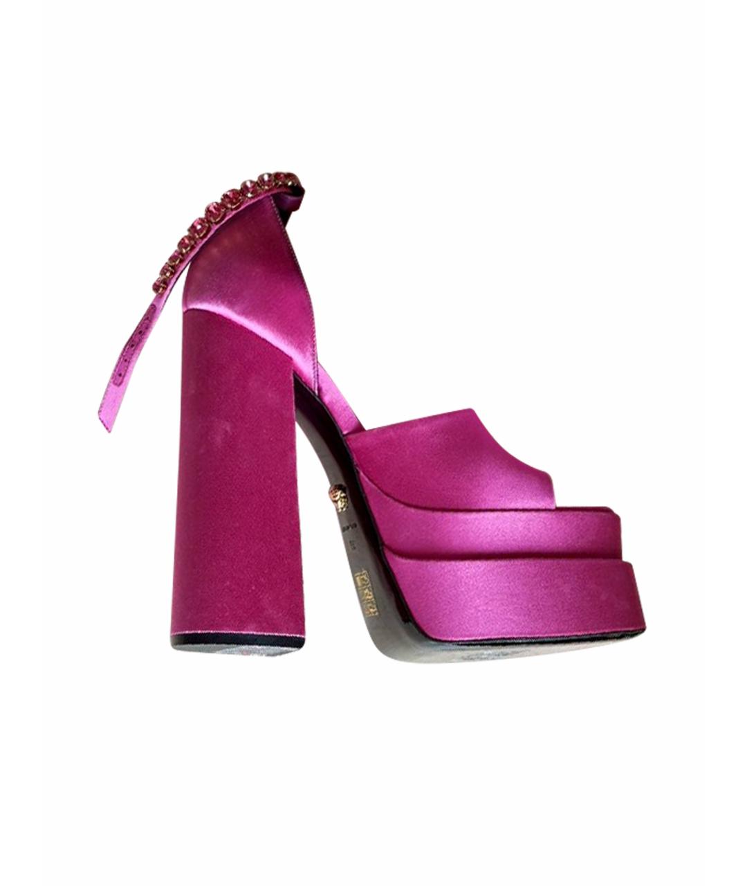 VERSACE Фуксия текстильные босоножки, фото 1