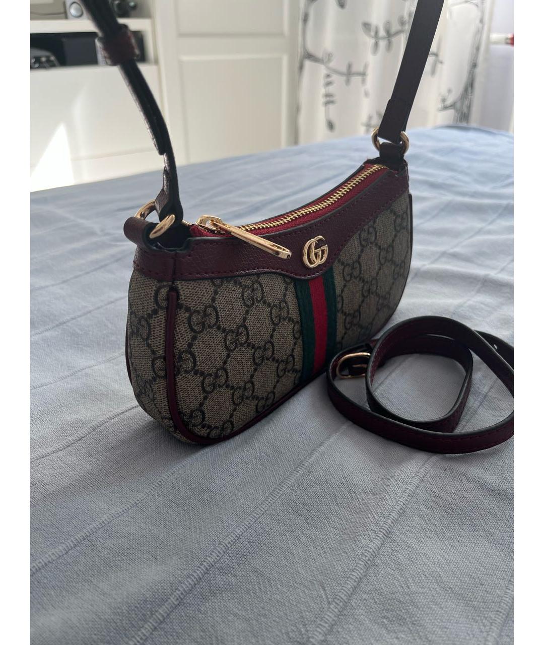 GUCCI Красная кожаная сумка через плечо, фото 2