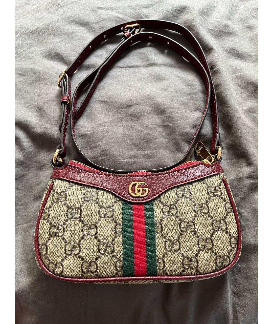 GUCCI Красная кожаная сумка через плечо, фото 6