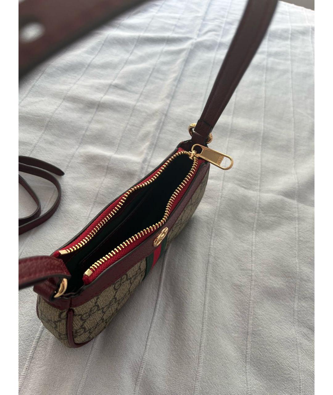 GUCCI Красная кожаная сумка через плечо, фото 4