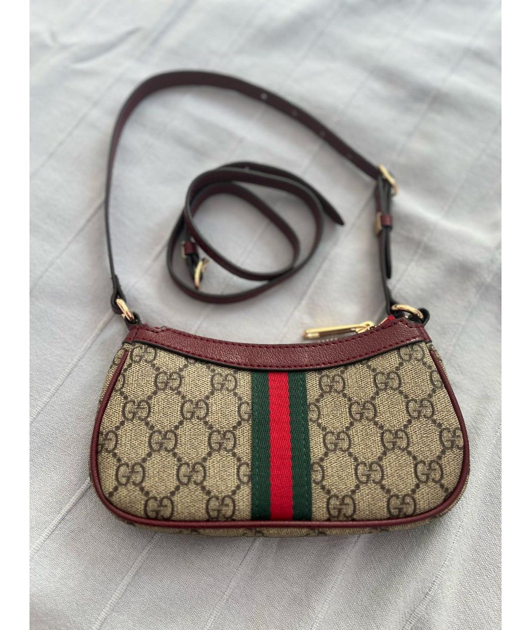 GUCCI Красная кожаная сумка через плечо, фото 3