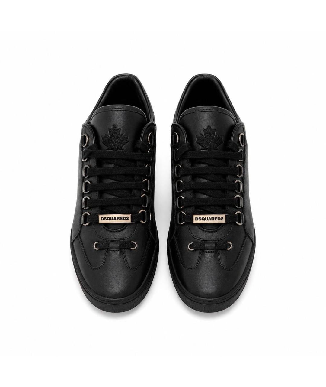DSQUARED2 Черные кожаные кроссовки, фото 2