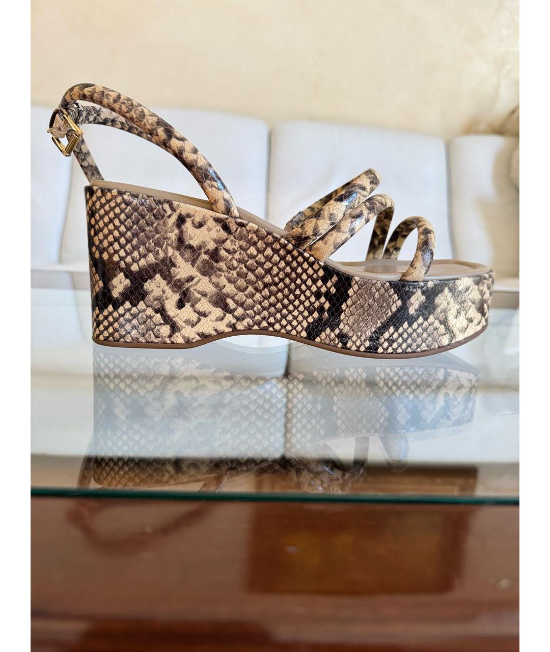 MICHAEL KORS Коричневые кожаные босоножки, фото 6