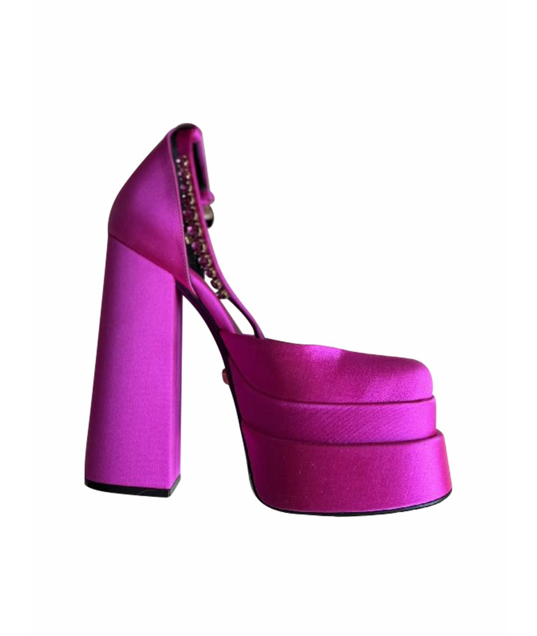 VERSACE Фуксия текстильные туфли, фото 1