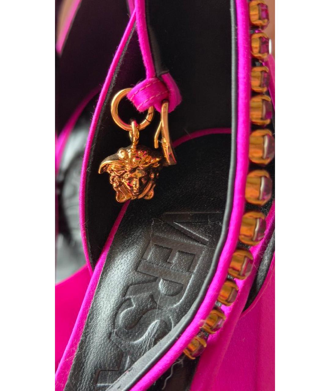VERSACE Фуксия текстильные туфли, фото 3