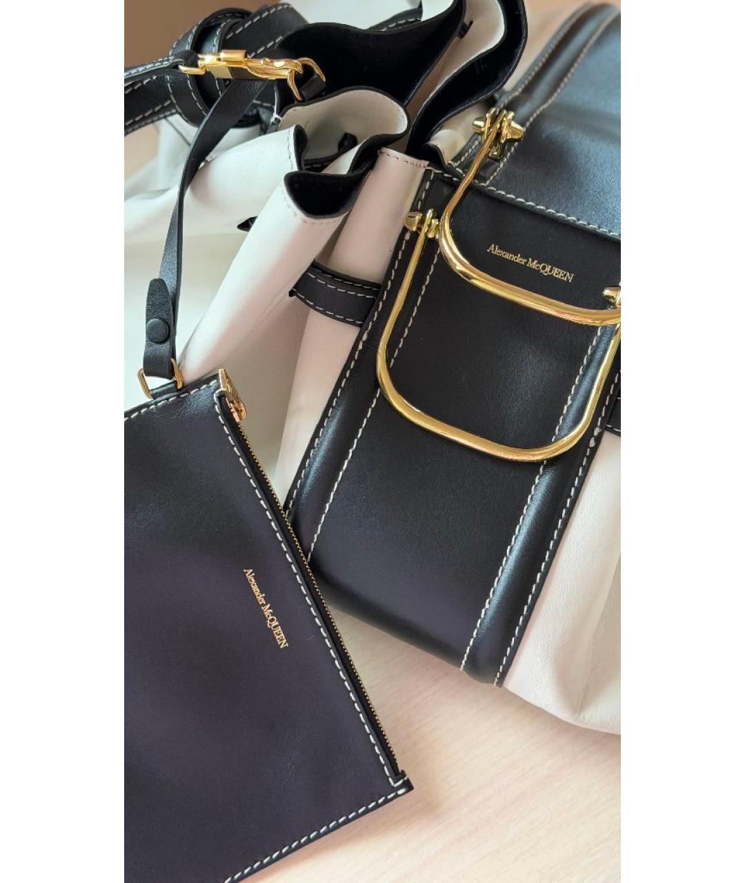ALEXANDER MCQUEEN Белая кожаная сумка с короткими ручками, фото 2