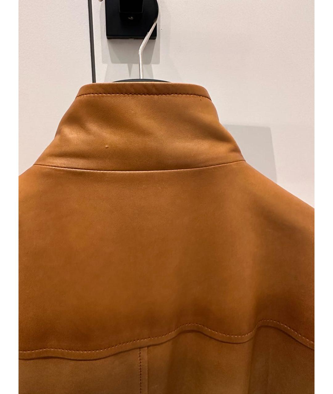 PRADA Коричневая кожаная куртка, фото 3