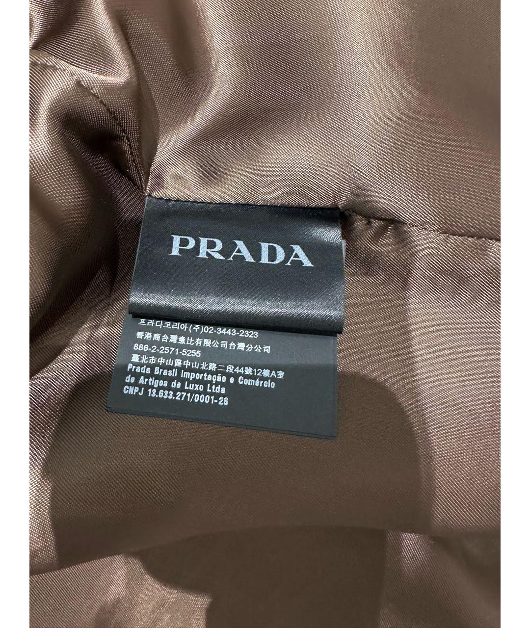PRADA Коричневая кожаная куртка, фото 8