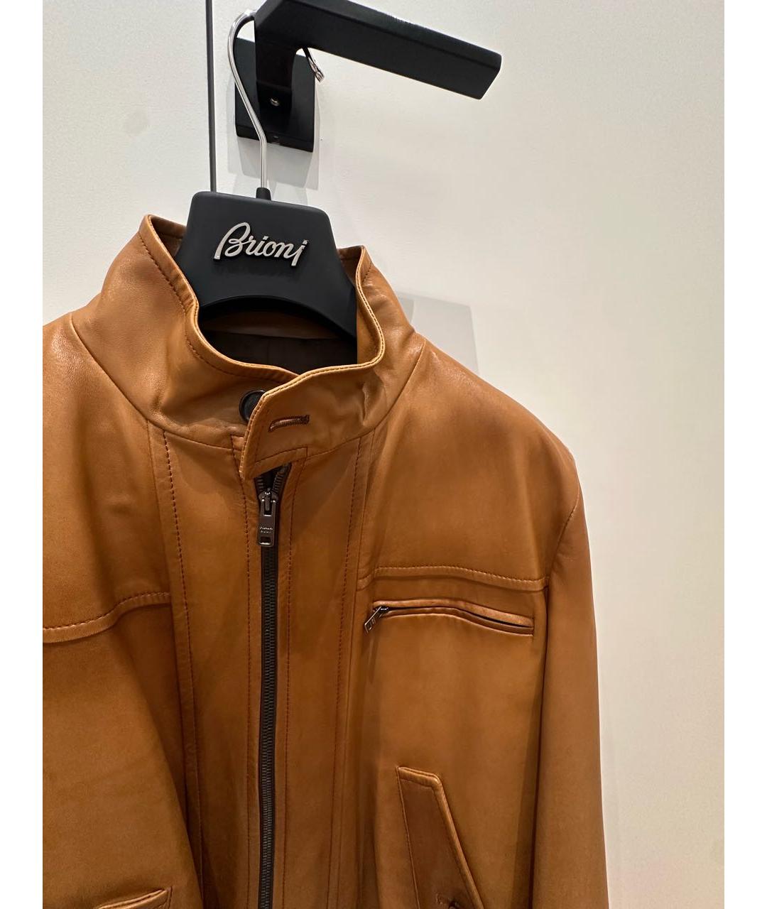 PRADA Коричневая кожаная куртка, фото 4