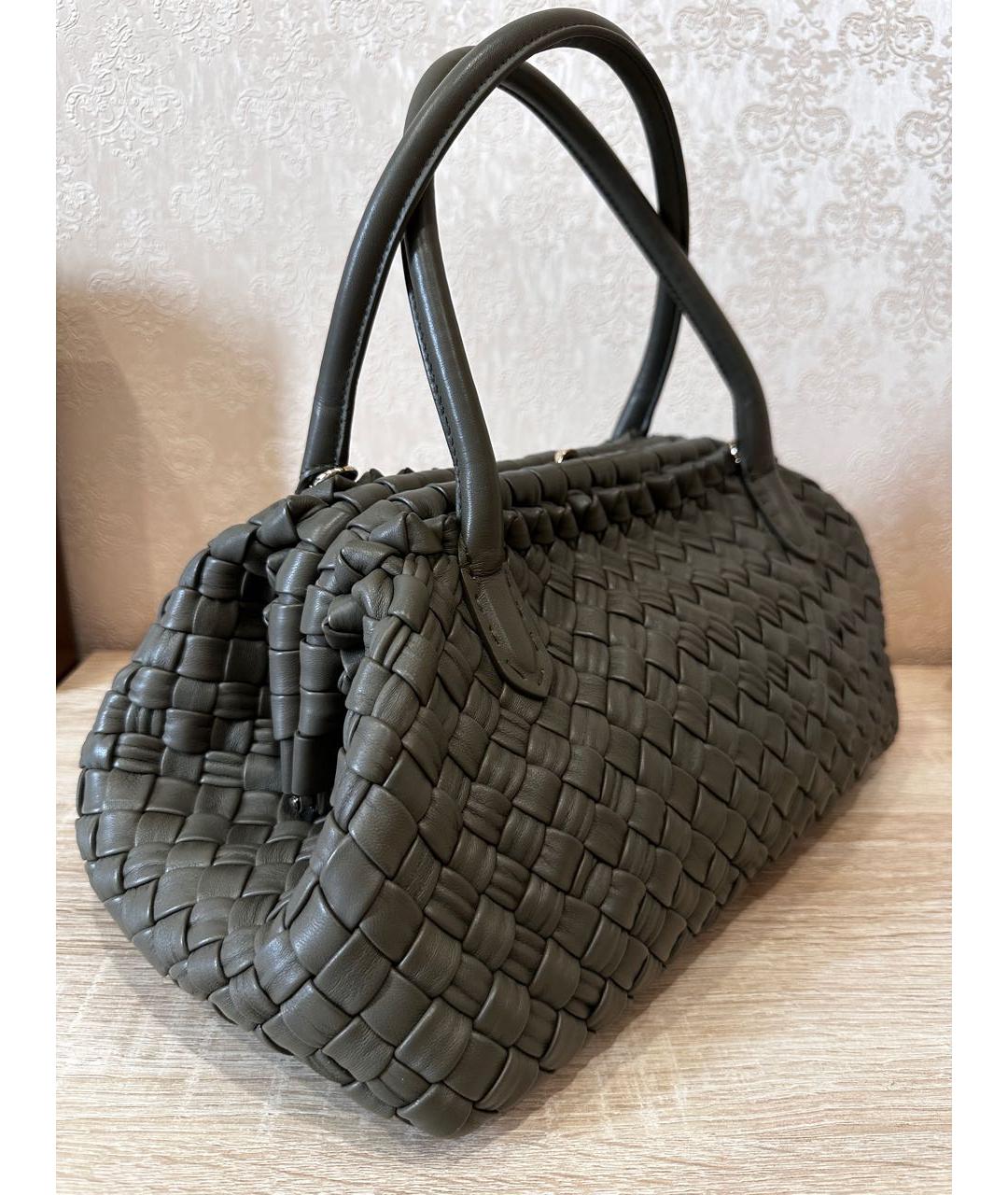 FURLA Зеленая кожаная сумка с короткими ручками, фото 2