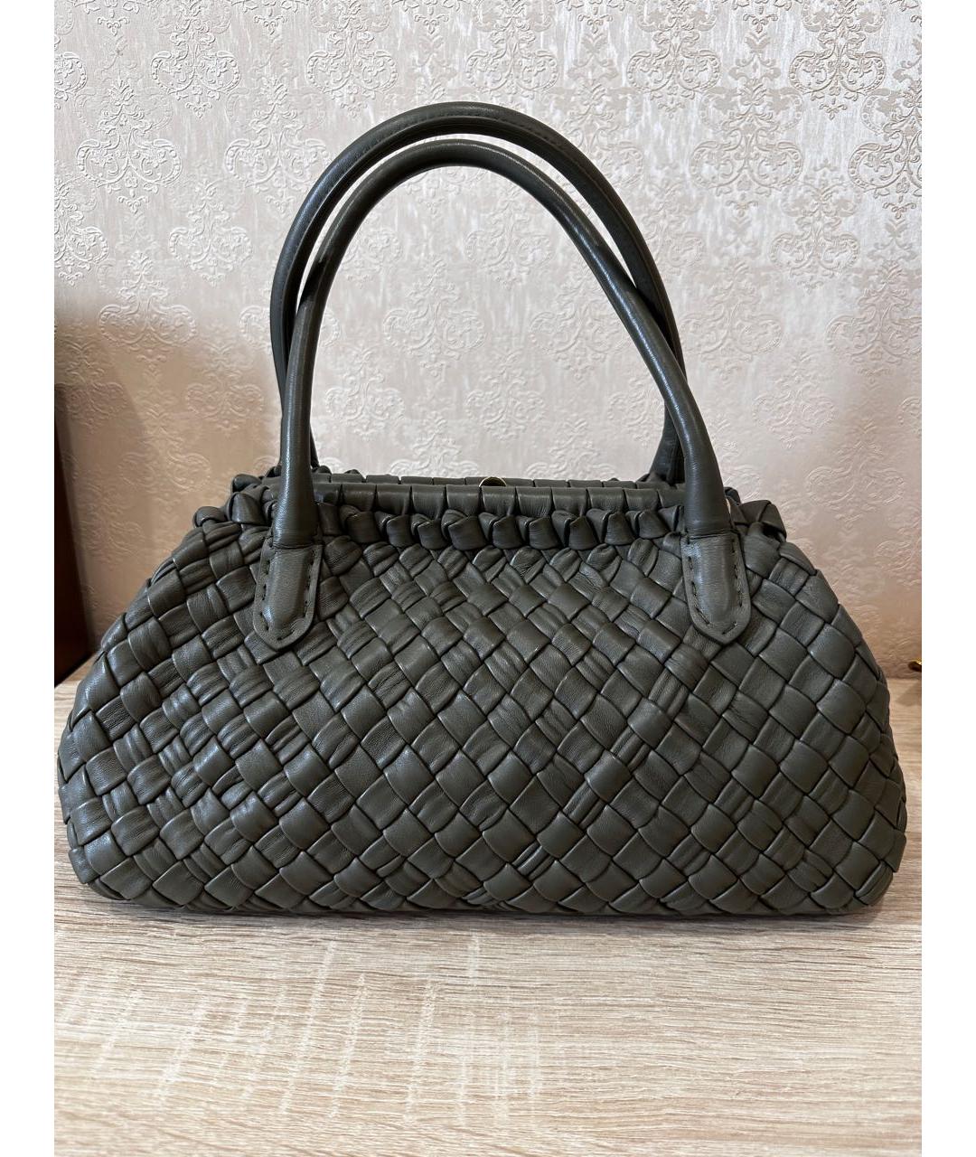 FURLA Зеленая кожаная сумка с короткими ручками, фото 9