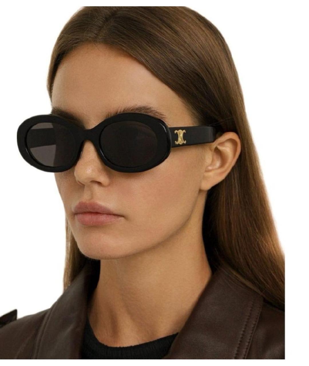 CELINE Черные пластиковые солнцезащитные очки, фото 5