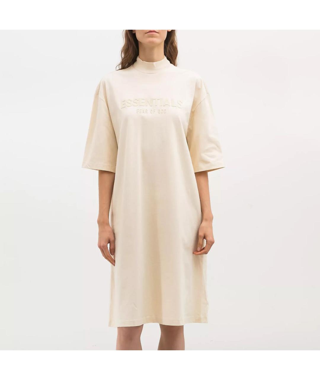 FEAR OF GOD ESSENTIALS Бежевое хлопковое повседневное платье, фото 6