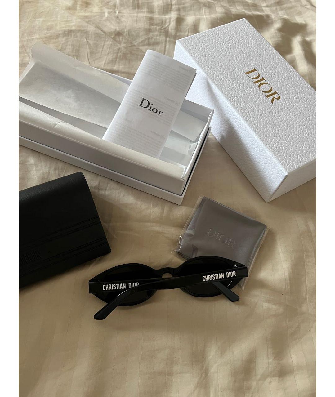 CHRISTIAN DIOR Черные пластиковые солнцезащитные очки, фото 4
