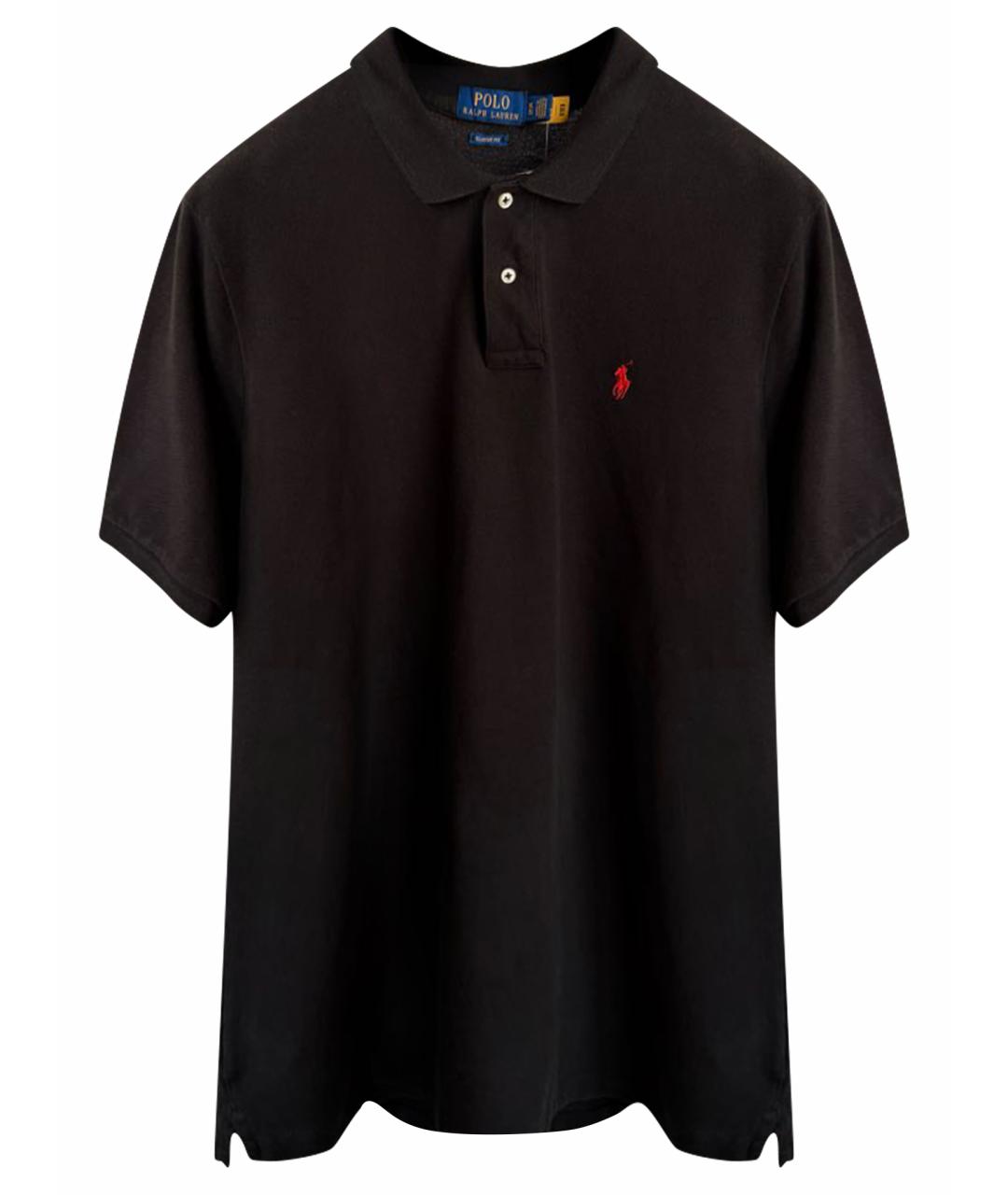 POLO RALPH LAUREN Черное хлопковое поло с коротким рукавом, фото 1