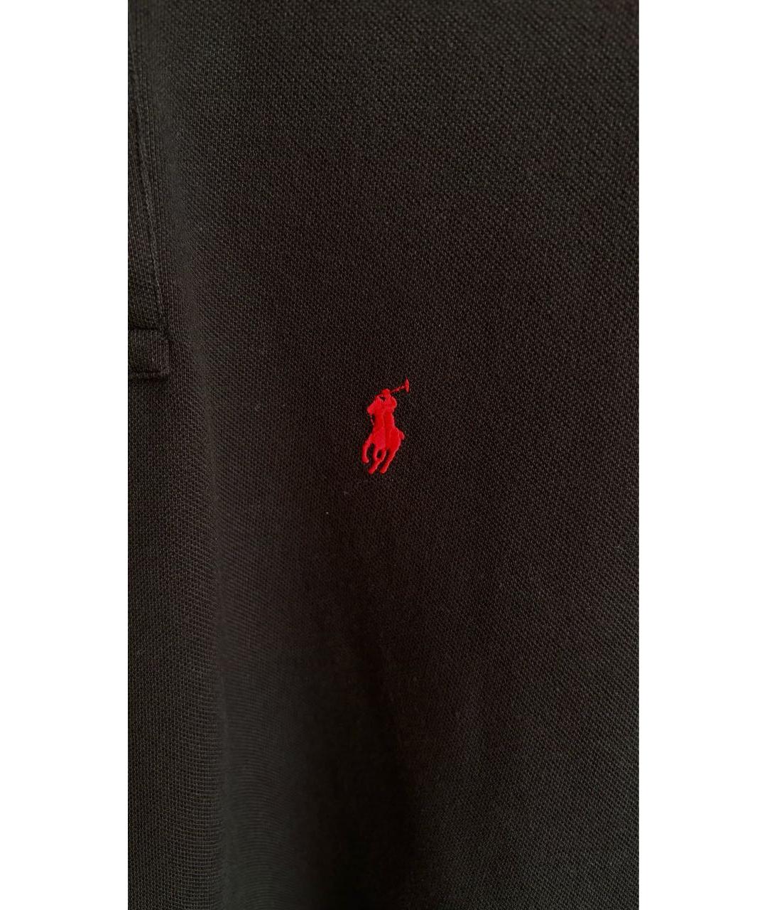 POLO RALPH LAUREN Черное хлопковое поло с коротким рукавом, фото 3