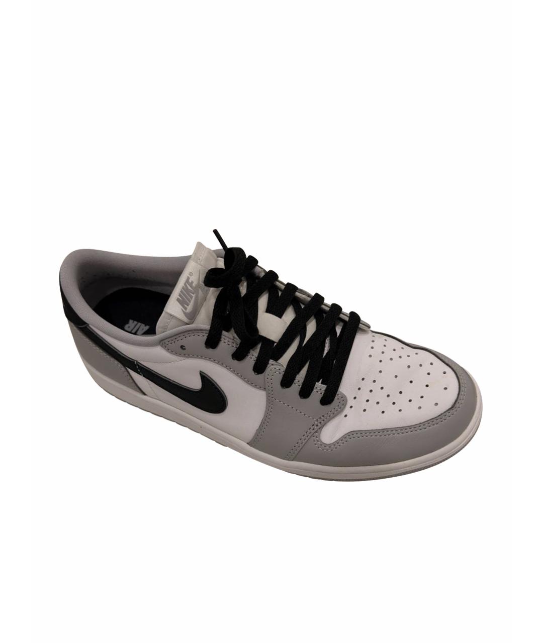 NIKE Серые кожаные низкие кроссовки / кеды, фото 1