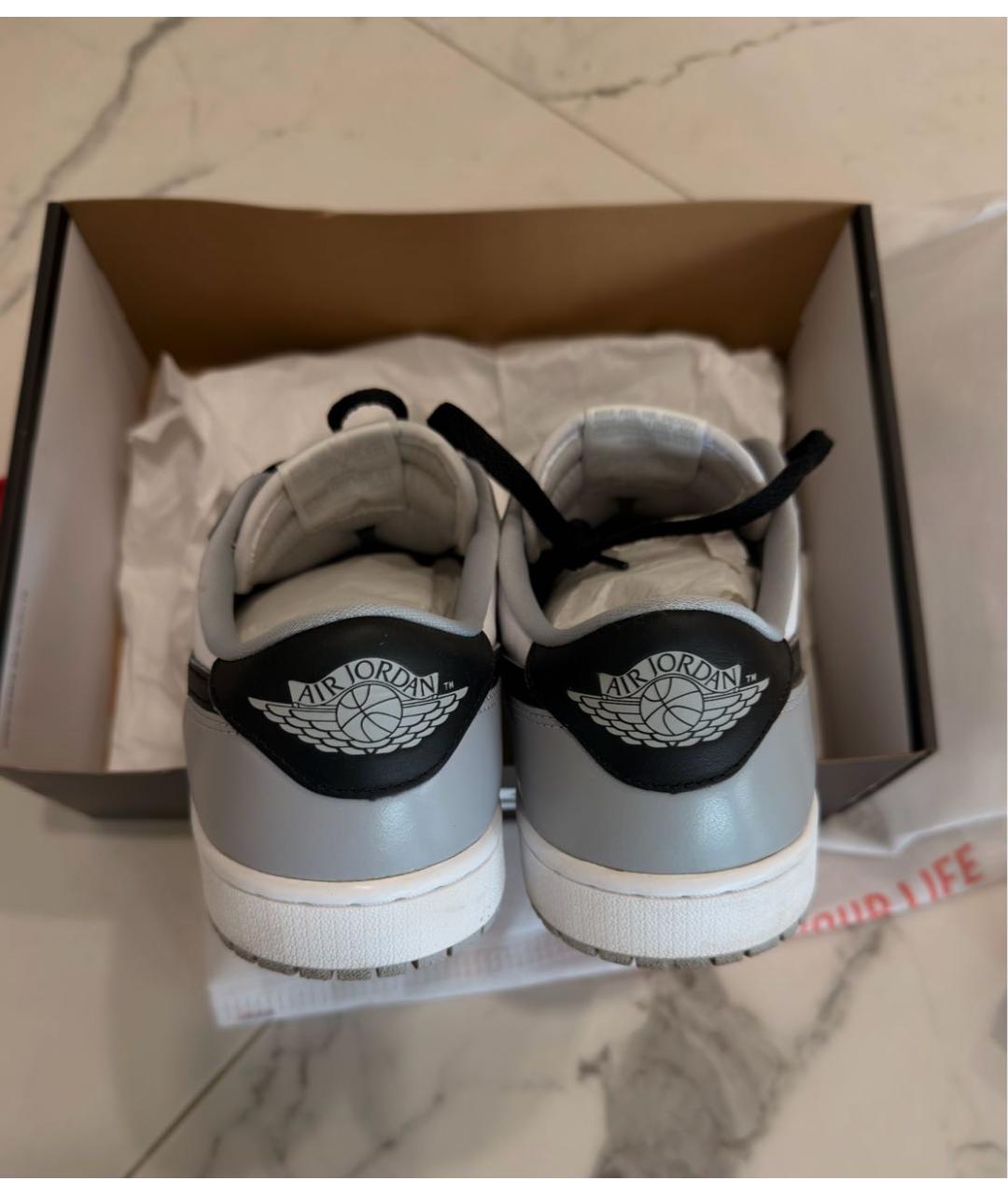 NIKE Серые кожаные низкие кроссовки / кеды, фото 4