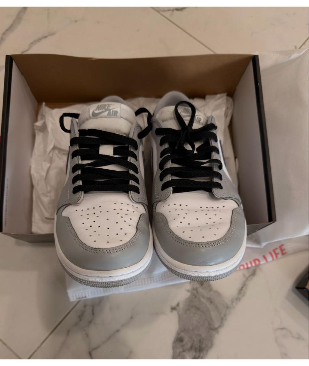 NIKE Серые кожаные низкие кроссовки / кеды, фото 2