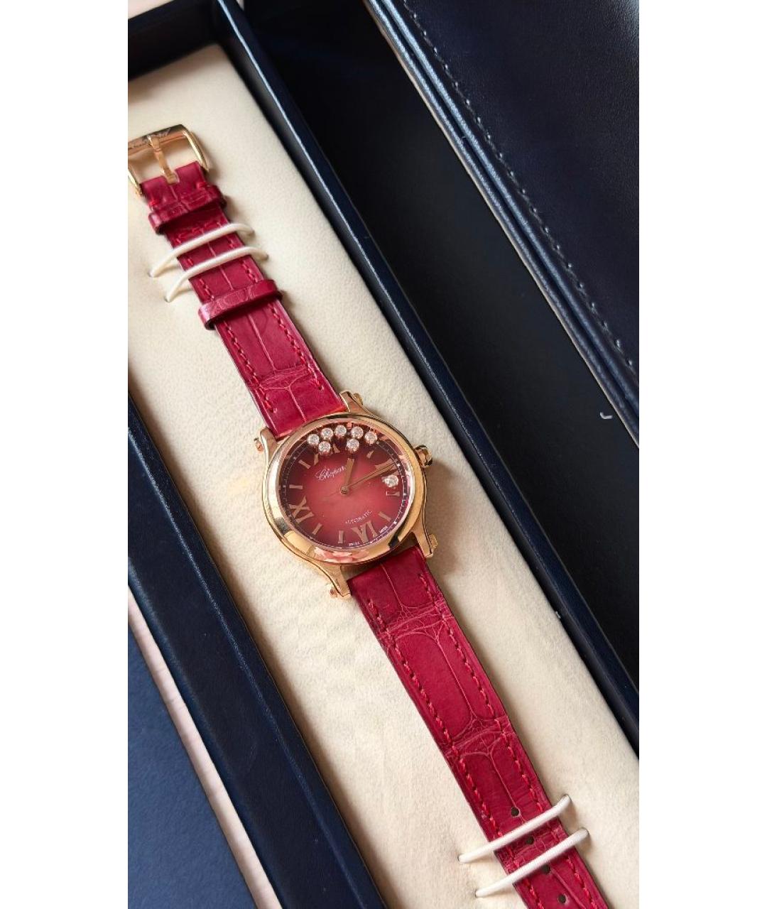 CHOPARD Красные часы из розового золота, фото 4