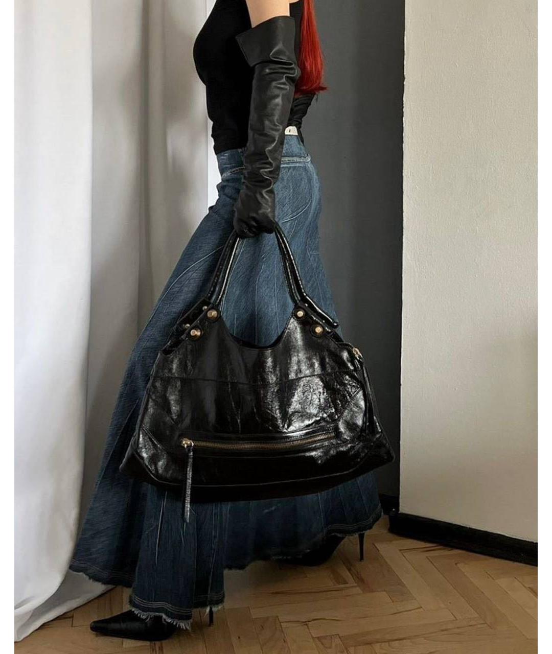 Gianni Chiarini Черная кожаная сумка тоут, фото 6