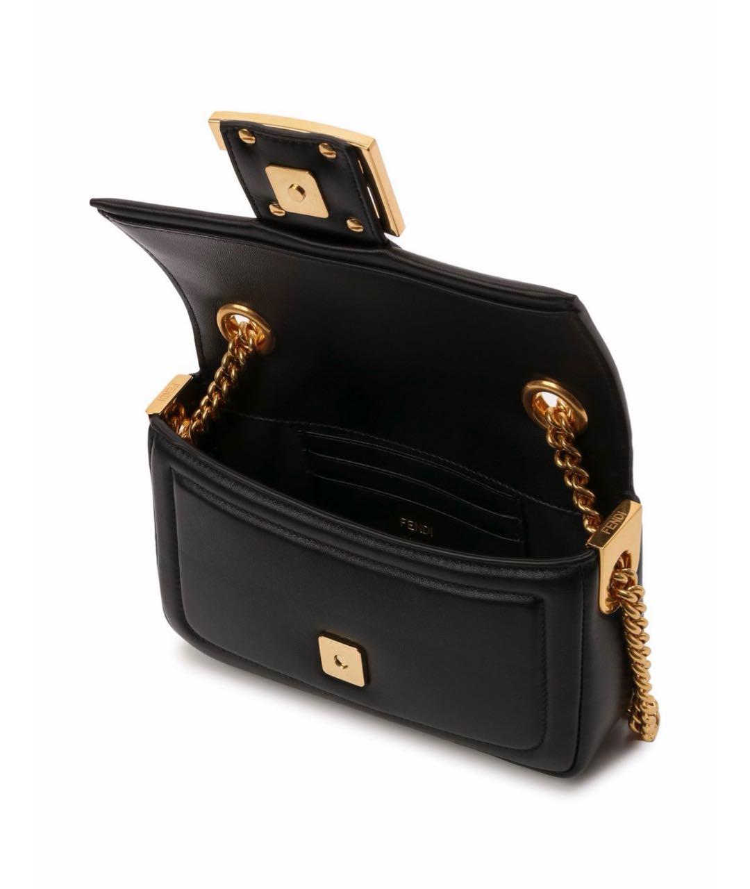 FENDI Черная кожаная сумка через плечо, фото 4