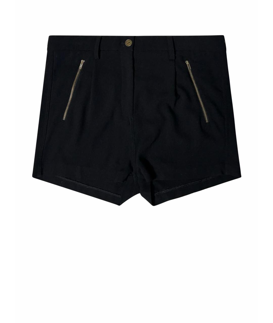 ACNE STUDIOS Черные хлопко-эластановые шорты, фото 1