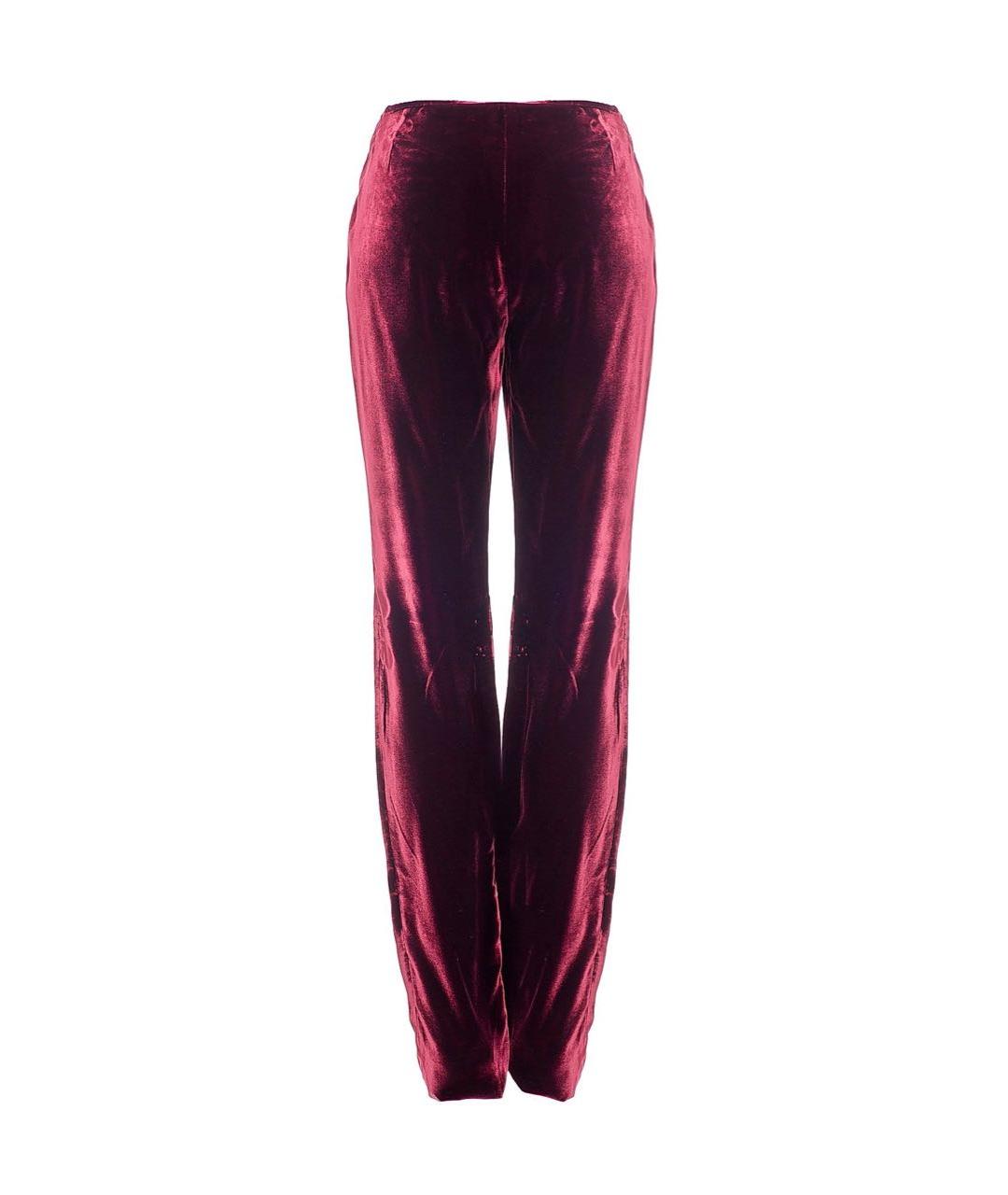 GUCCI Бордовые бархатные брюки узкие, фото 2