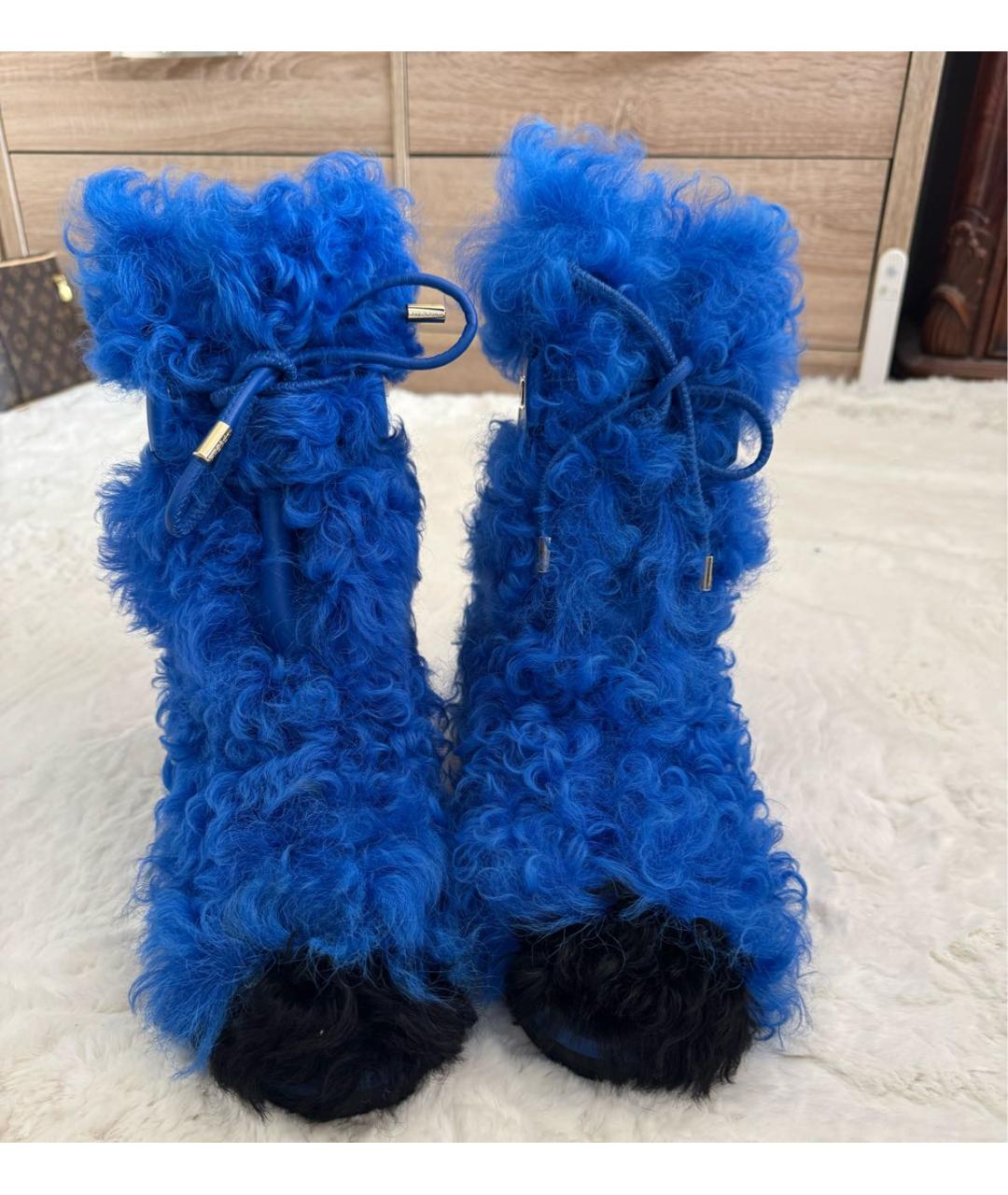 CHANEL Синие сапоги, фото 2