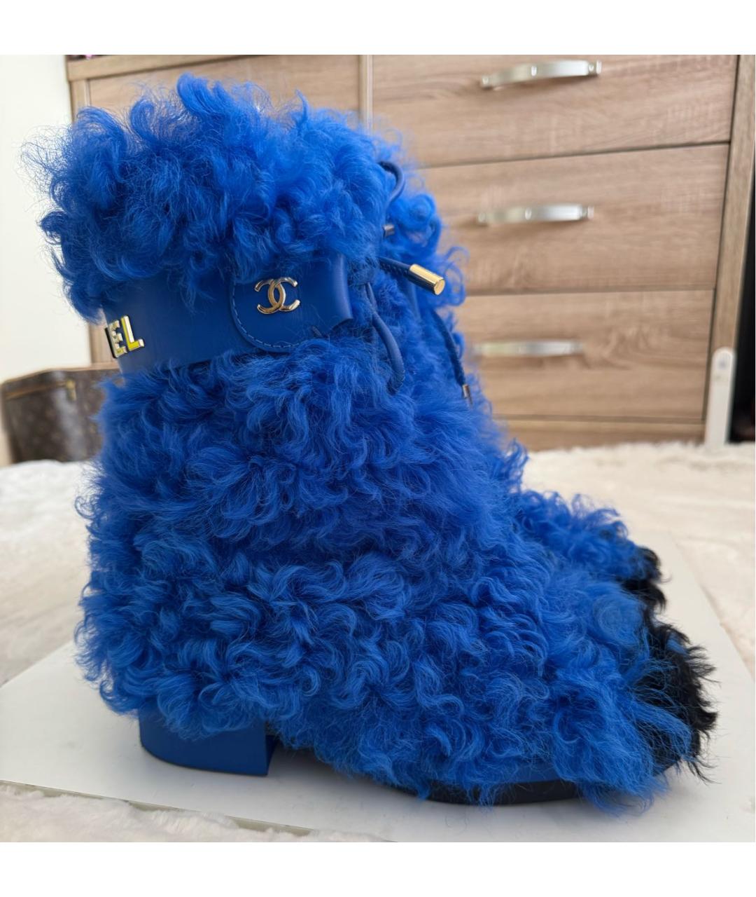 CHANEL Синие сапоги, фото 9