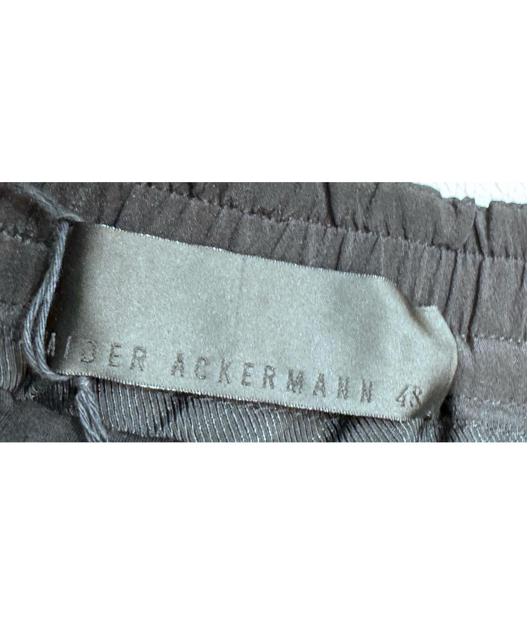 HAIDER ACKERMANN Черные шелковые брюки чинос, фото 8