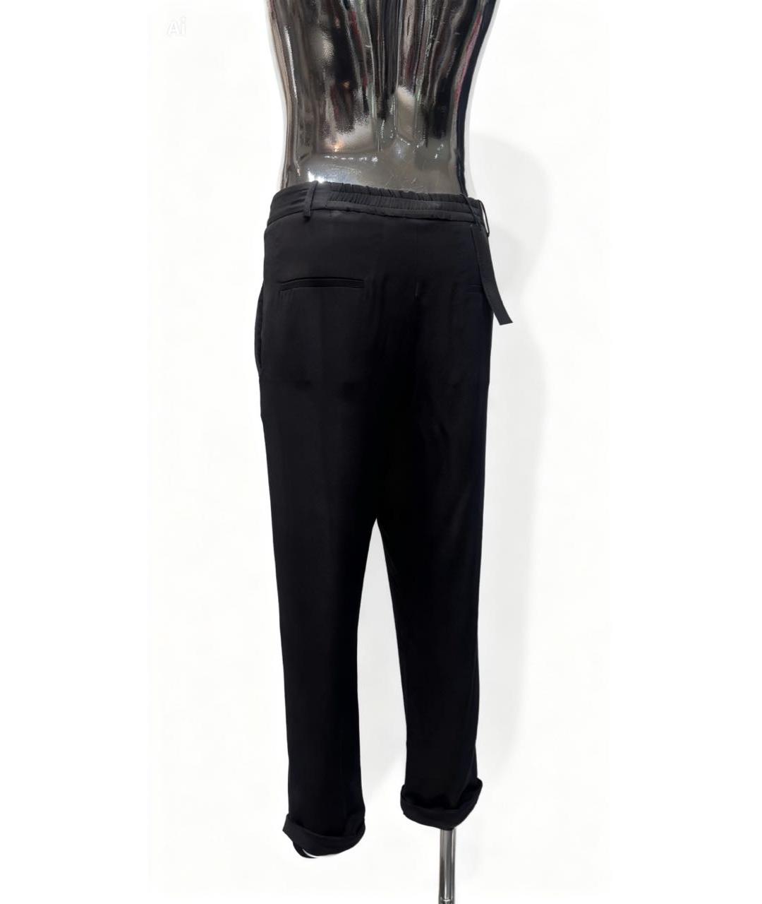 HAIDER ACKERMANN Черные шелковые брюки чинос, фото 3