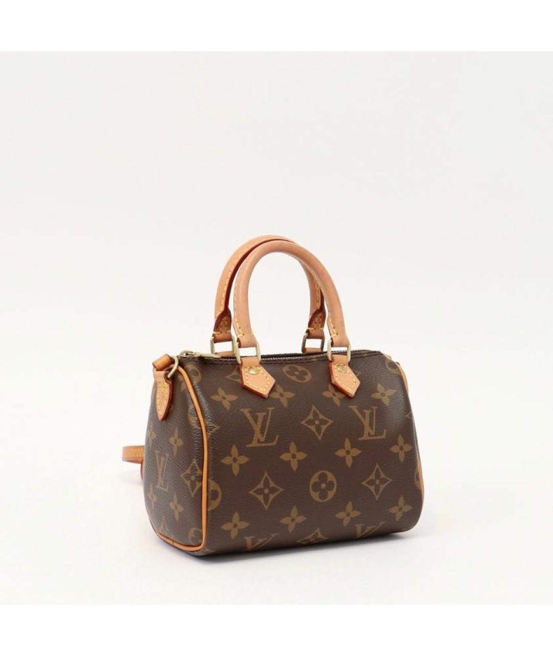 LOUIS VUITTON Коричневая кожаная сумка с короткими ручками, фото 5