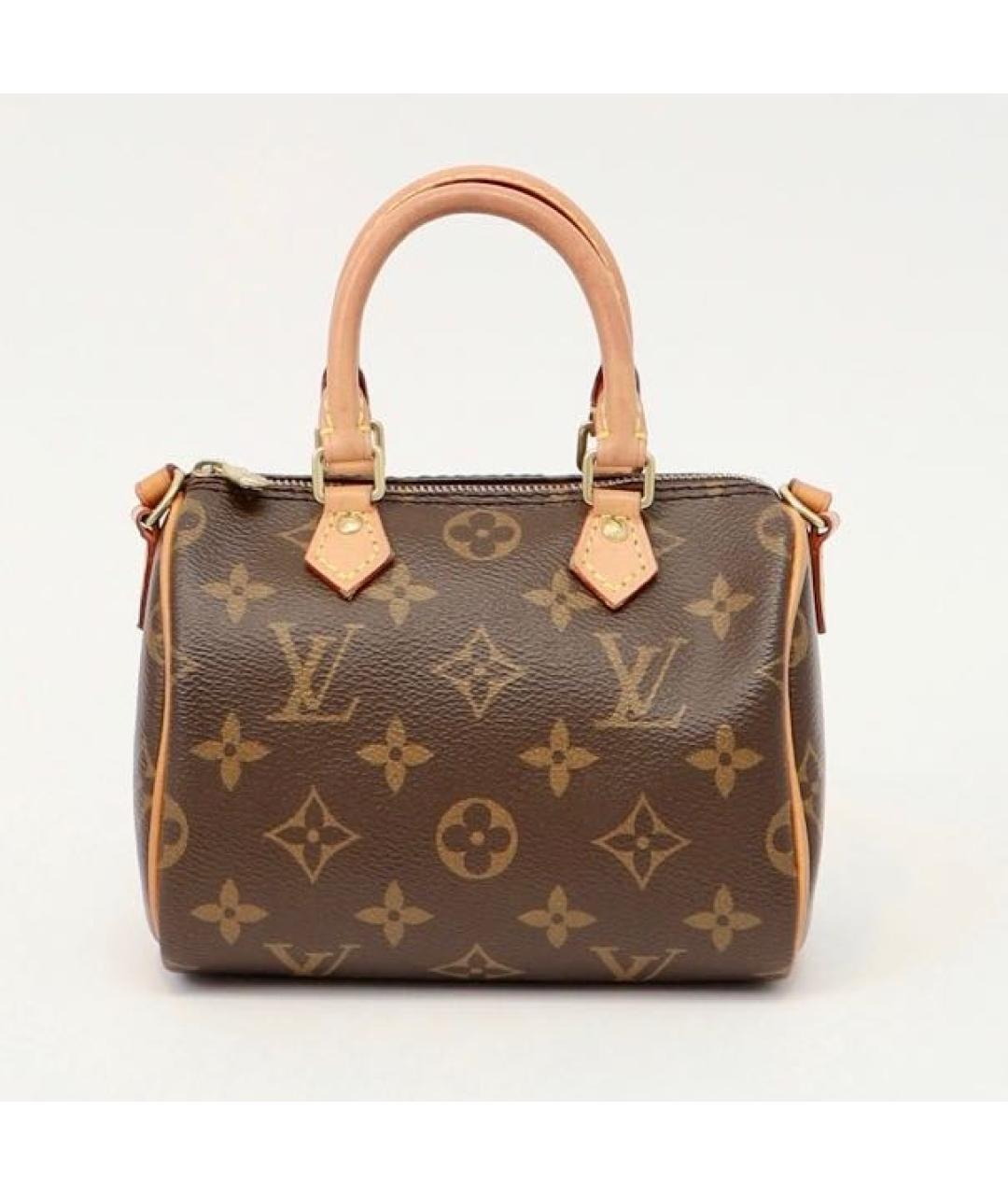 LOUIS VUITTON Коричневая кожаная сумка с короткими ручками, фото 9