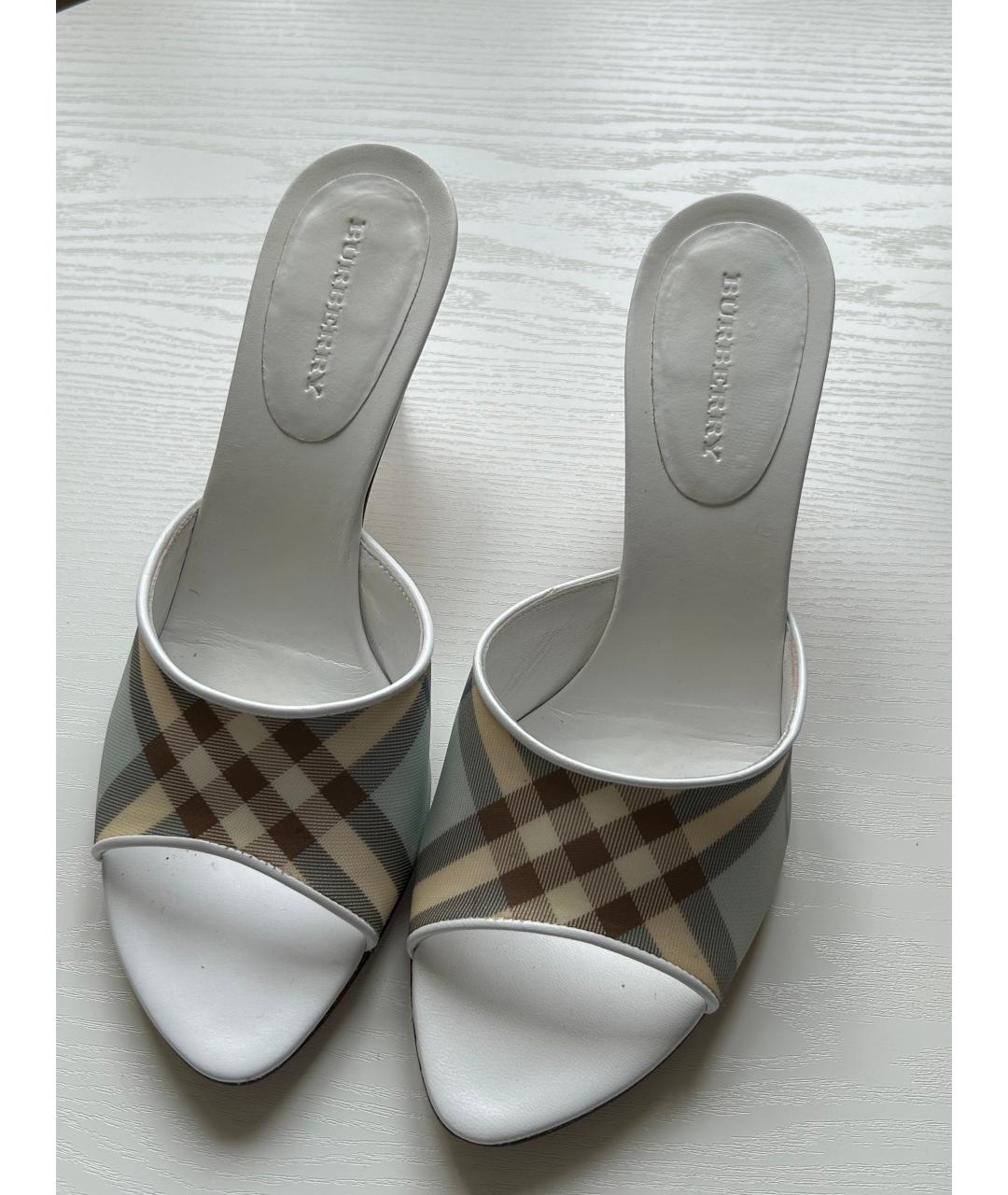 BURBERRY Голубые текстильные босоножки, фото 2