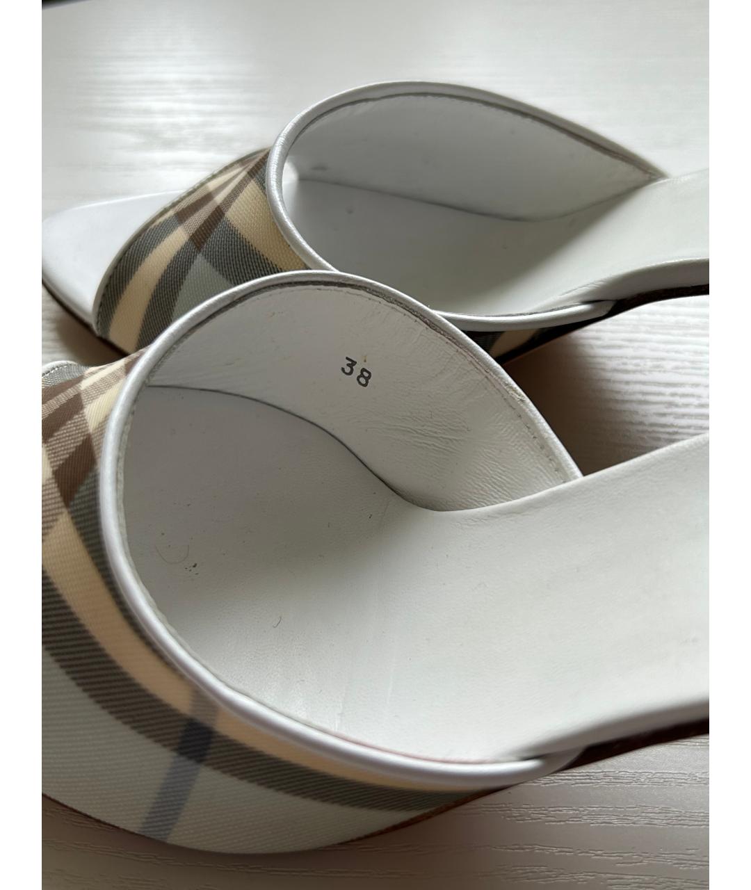BURBERRY Голубые текстильные босоножки, фото 3