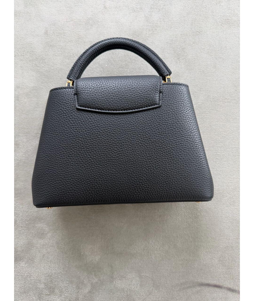 LOUIS VUITTON Черная кожаная сумка с короткими ручками, фото 3