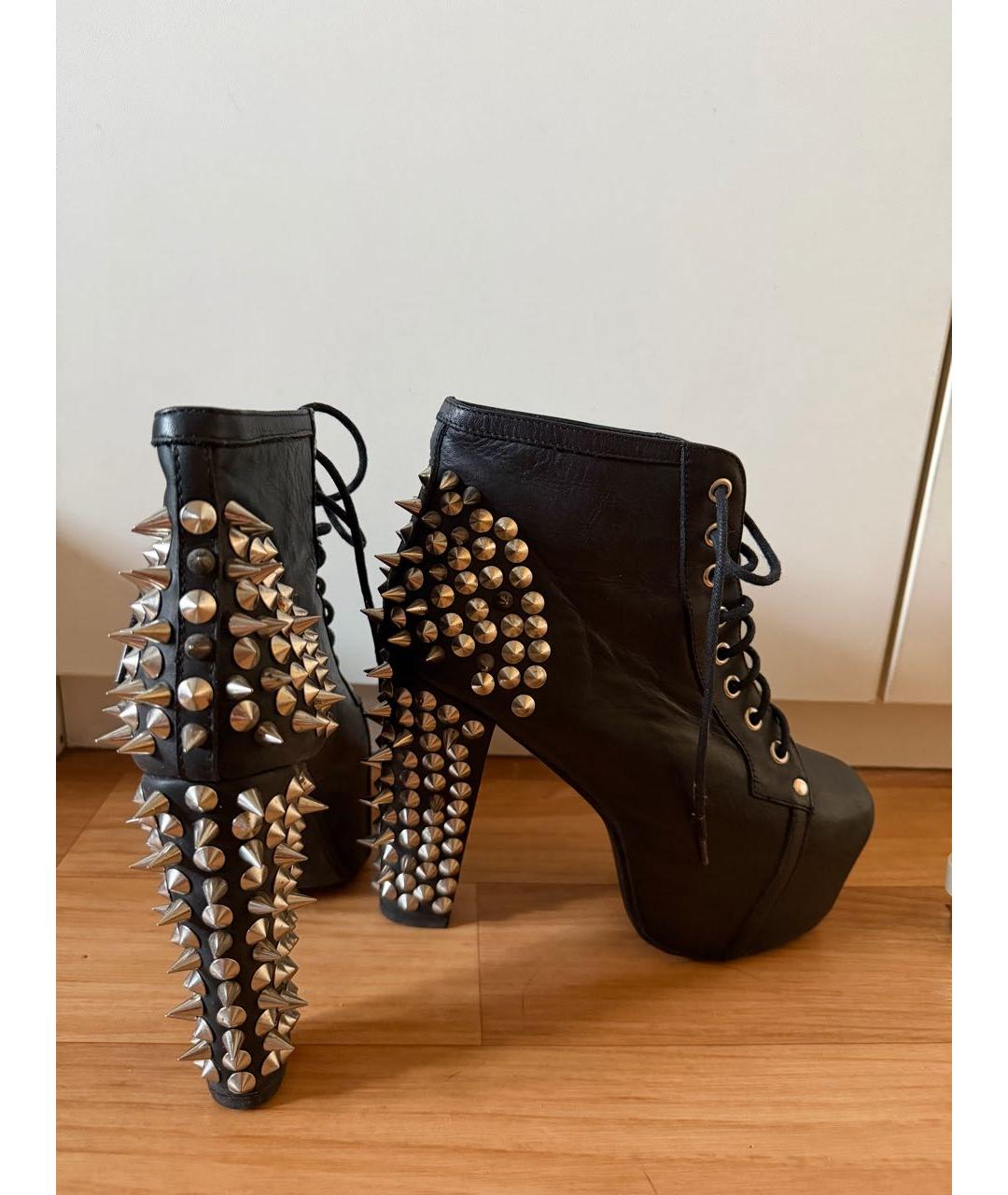 JEFFREY CAMPBELL Черные кожаные ботильоны, фото 5
