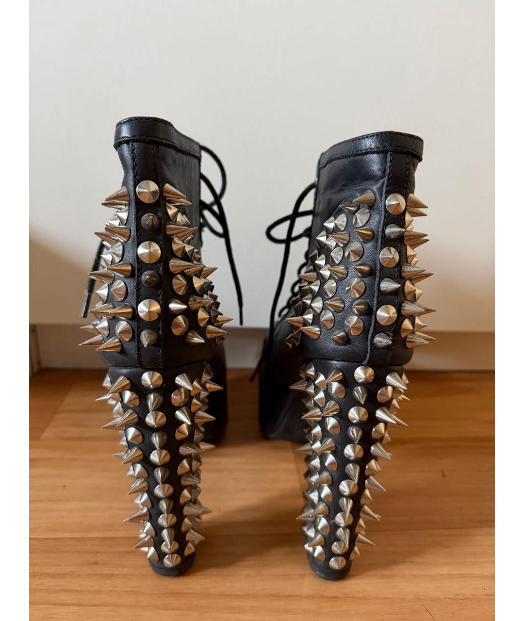 JEFFREY CAMPBELL Черные кожаные ботильоны, фото 2