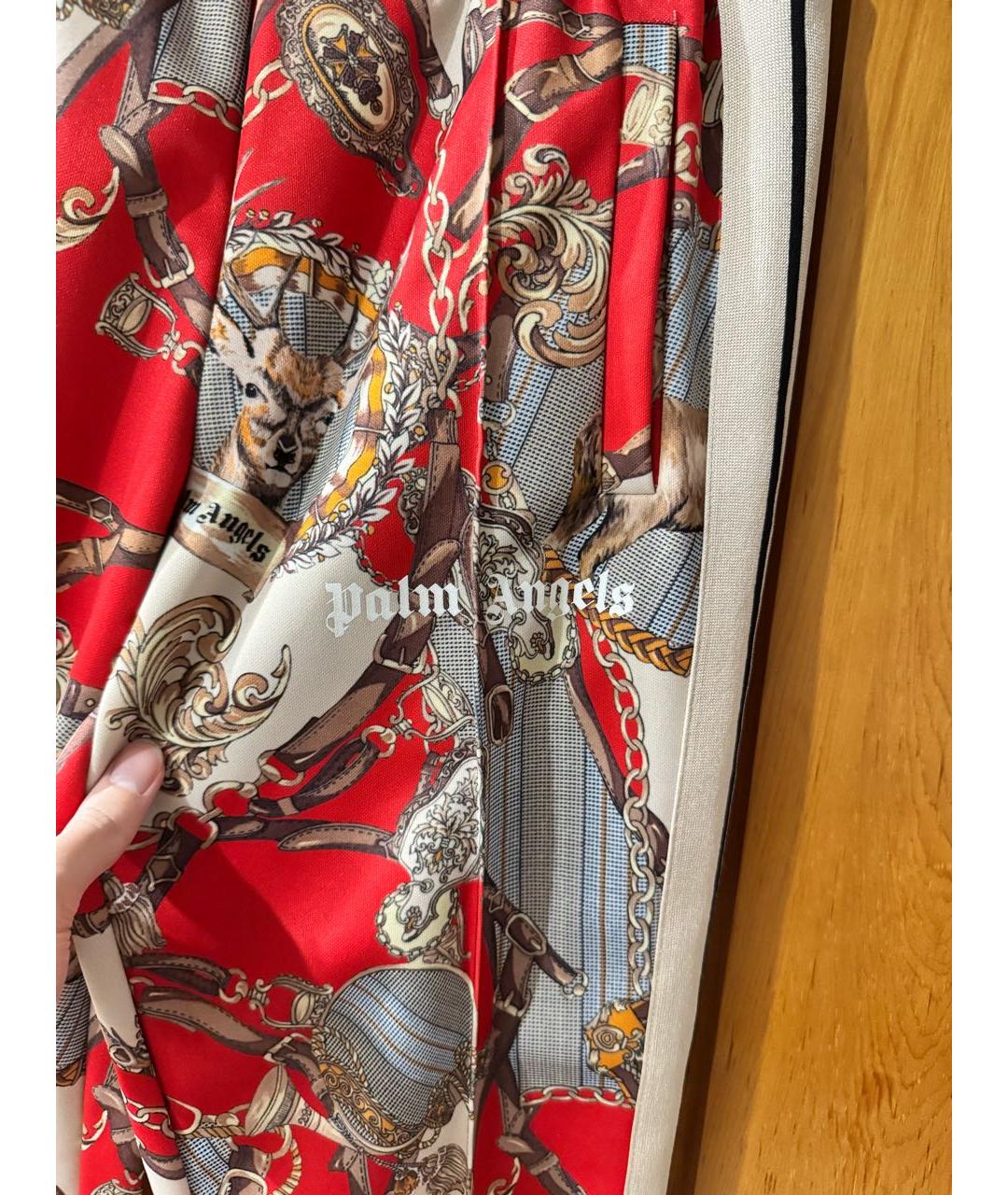 PALM ANGELS Красные полиэстеровые повседневные брюки, фото 2