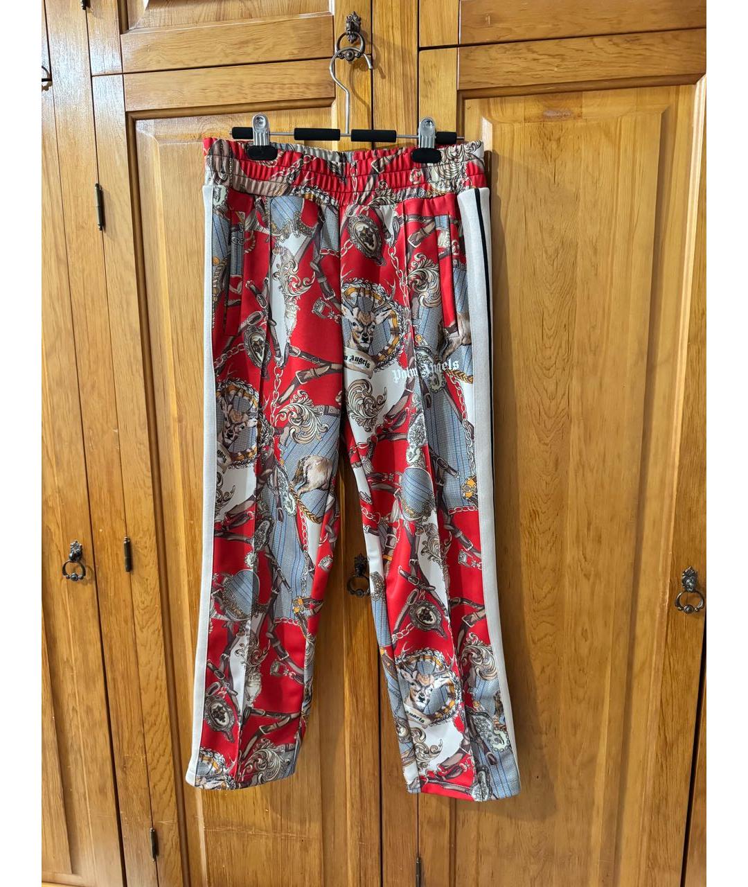 PALM ANGELS Красные полиэстеровые повседневные брюки, фото 8