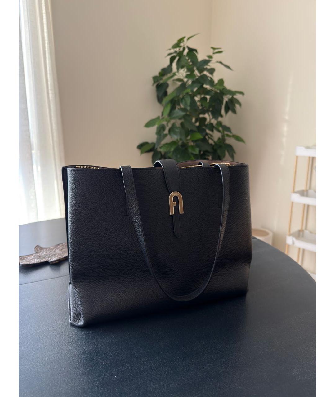 FURLA Черная кожаная сумка через плечо, фото 5